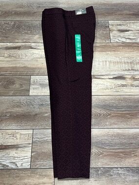Mario Serrani Men's Textured Dress Pants - Deep Burgundy
